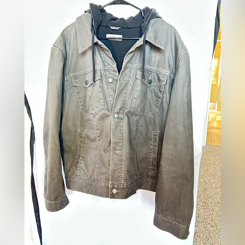 GAP Hooded Men's Grey Denim Jacket